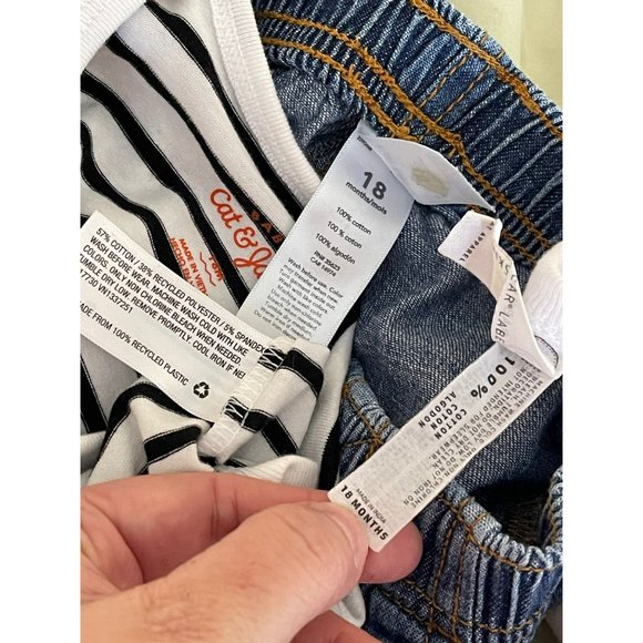 Cat & Jack Striped Single, Lil' Sneaker Single & Cat & Jack Jean Pants 3-Pc Set - Picture 11 of 11